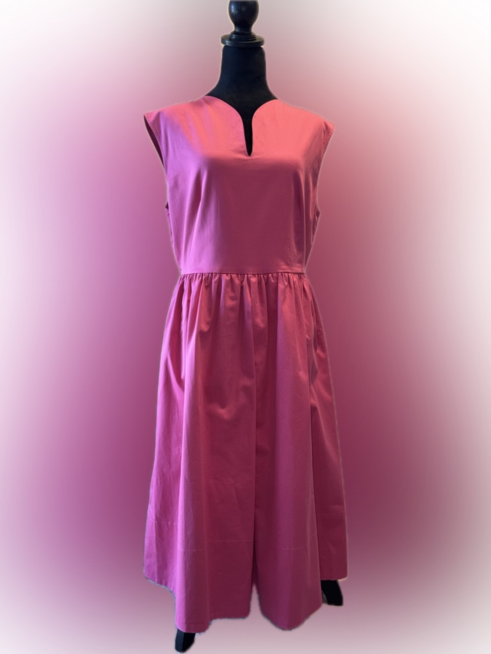 Tyler Boe Hot Pink Cotton Midi Dress Size 10 Zip Back